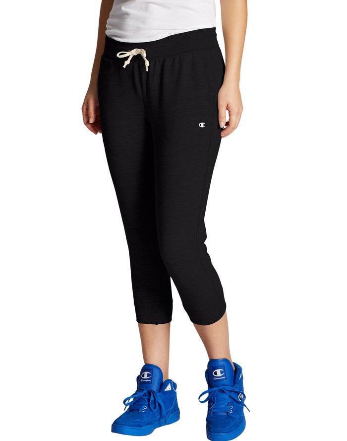 Champion Womens Leggings NZ - French Terry Black ( 9581-ITXWA )